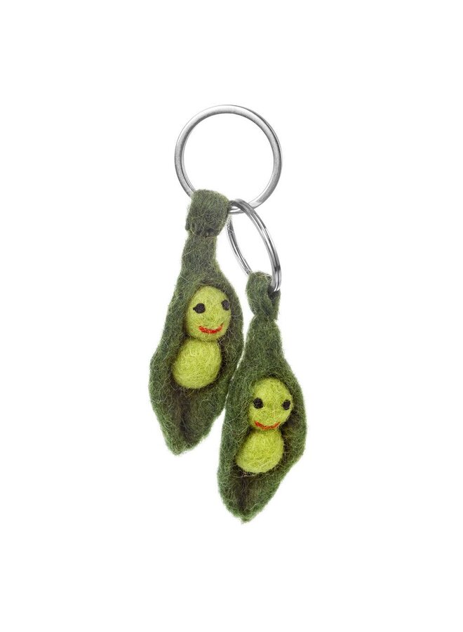 Peas in a Pod Frienship Needlefelt Keyring