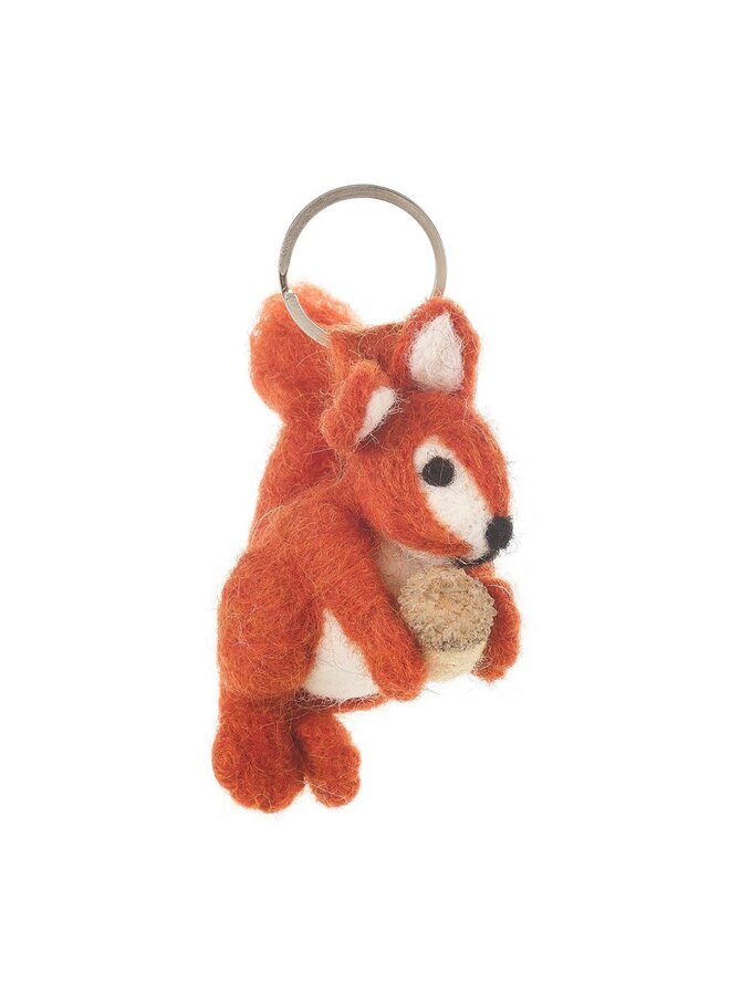 Squirrel Needlefelt Keyring