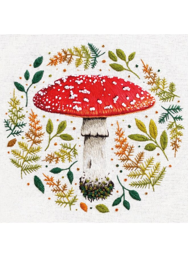 Fly Agaric Mushroom Square Card by Emillie Ferris