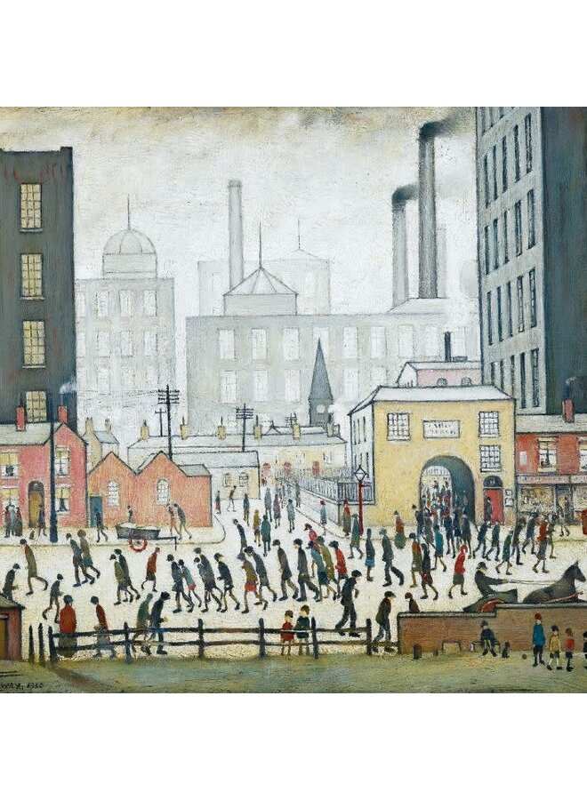 Coming From The Mill card by L S Lowry