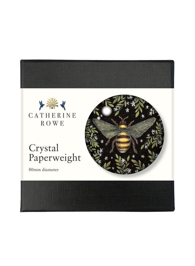 Honey Bee Crystal Paperweight by Catherine Rowe