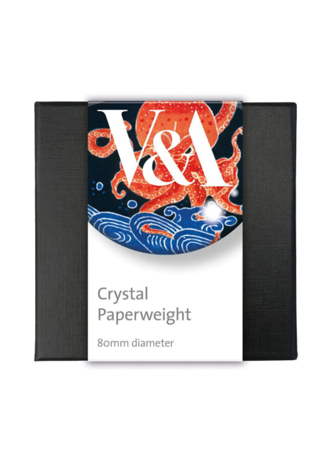 Octopus Design Crystal Paperweight av Eugene Cevreaul