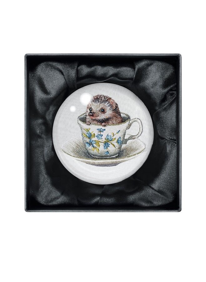 Baby-Igel-Briefbeschwerer aus Kristallglas von Emillie Ferris
