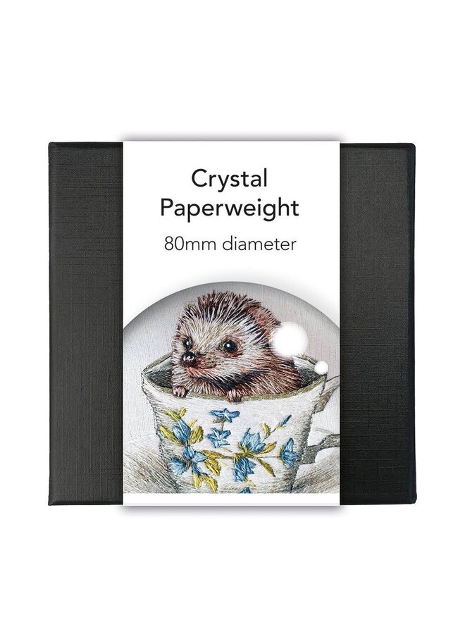 Presse-papier en verre cristal Baby Hedgehog par Emillie Ferris
