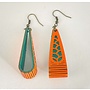 Pendientes Birchwood Long Loop naranja y verde azulado 37