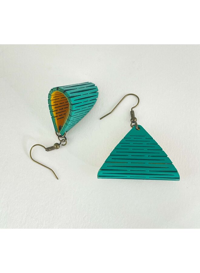 Boucles d'oreilles Birchwood Loop Sarcelle et Moutarde 27