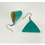 Birchwood Loop Teal and Mustard Triangle Earrings 27