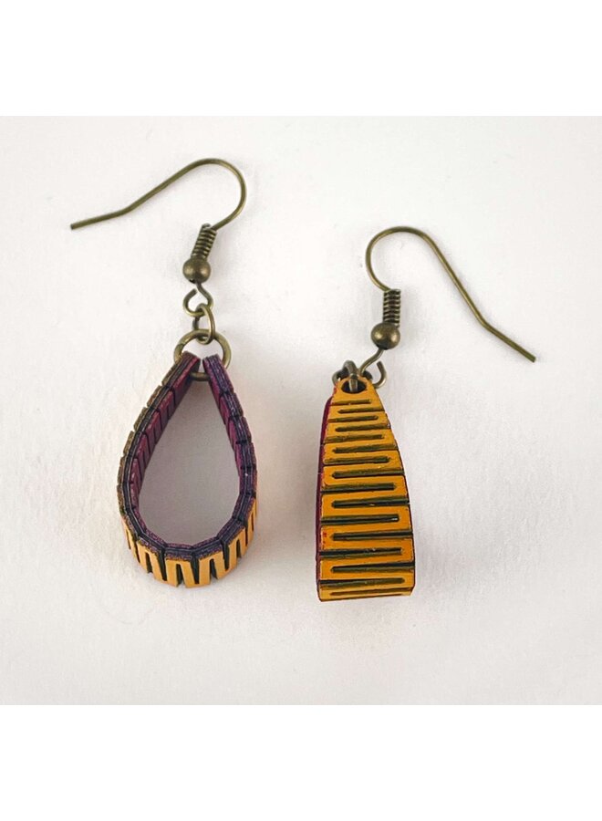 Birchwood  Loop Topaz and Cerise Teardrop  Earrings 40