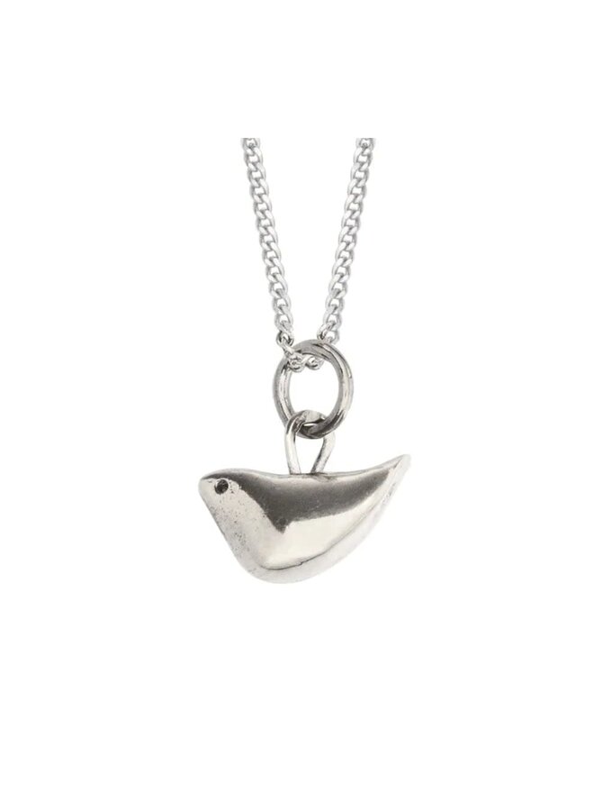 Collier en argent avec breloque oiseau 182