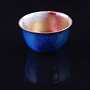 Blue and Golden White Enamelled Copper Bowl 06