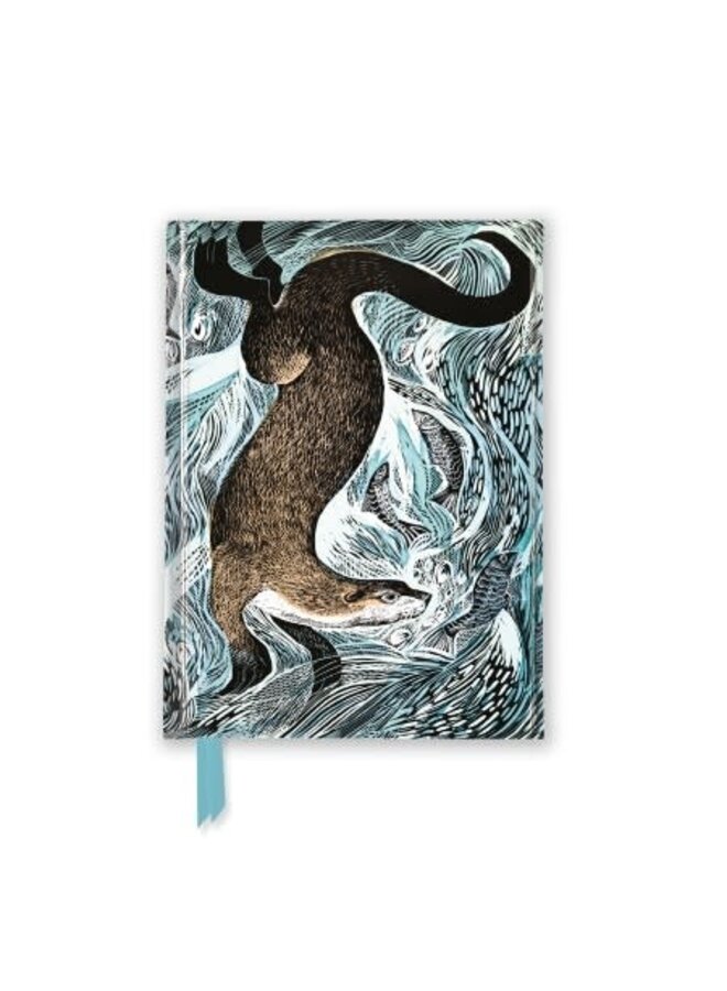 Fishing Otter Foiled Lined  Pocket Notebook by Angela Harding