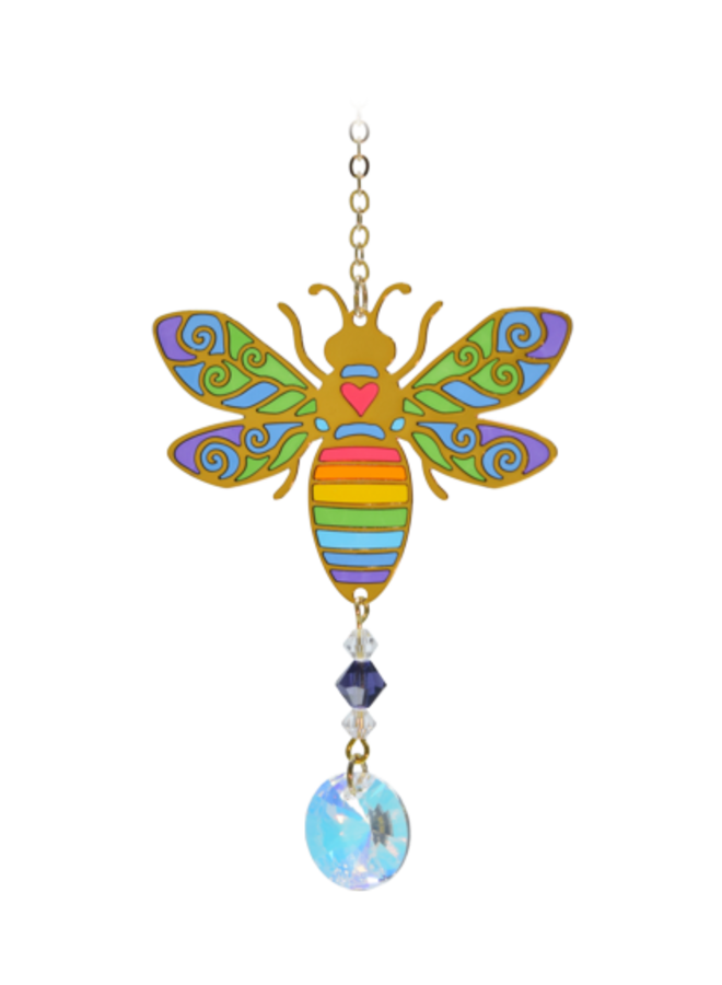 Bee Rainbow crystal hanging 04