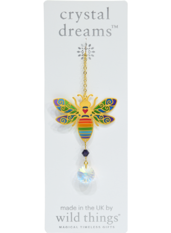 Abeille Arc-en-ciel cristal suspendu 04