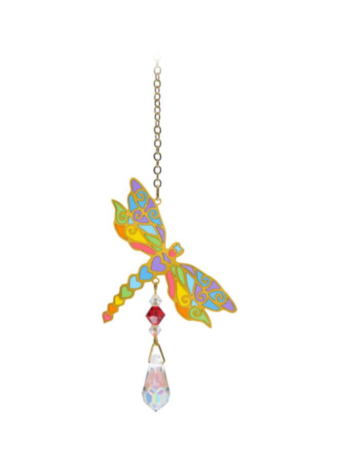 Dragonfly Rainbow crystal hängande 05
