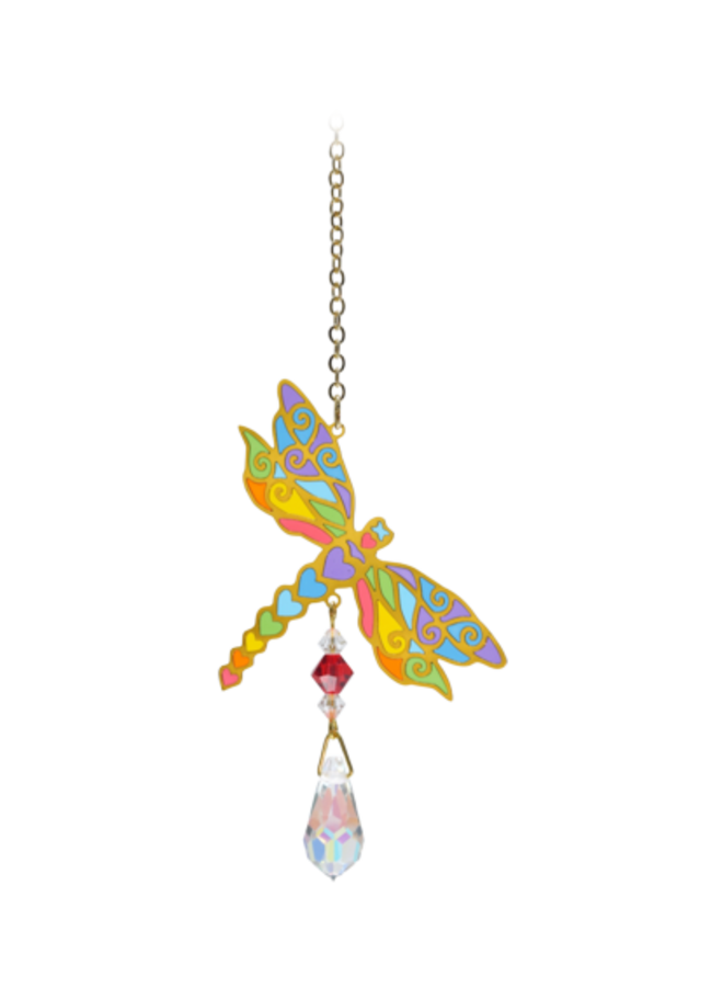 Dragonfly  Rainbow crystal hanging 05