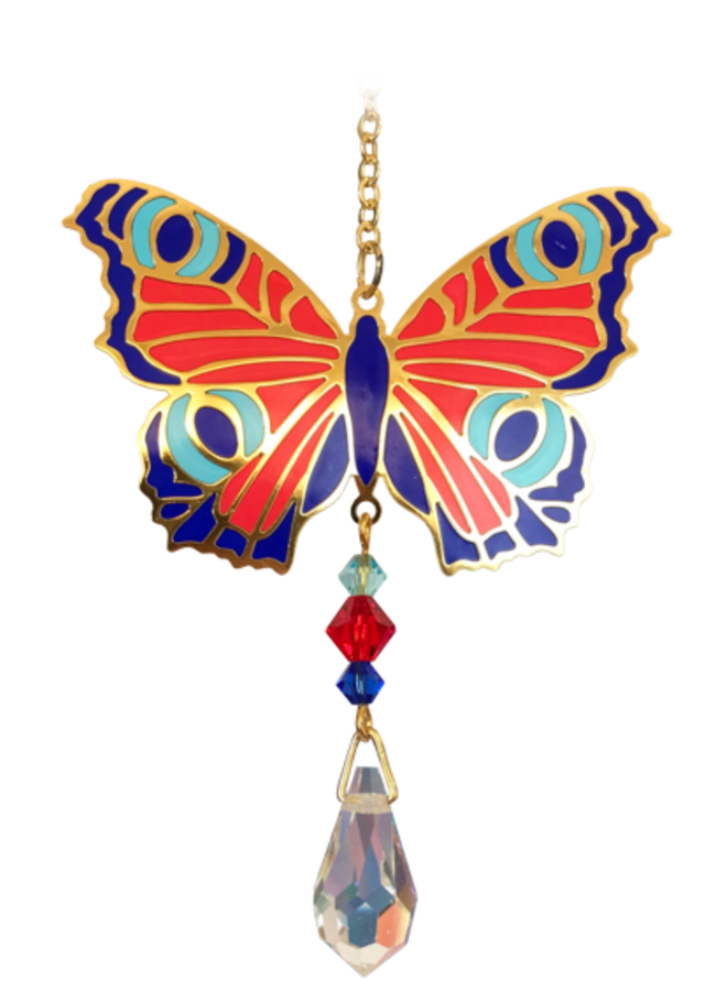 Butterfly Peacock crystal hanging 08