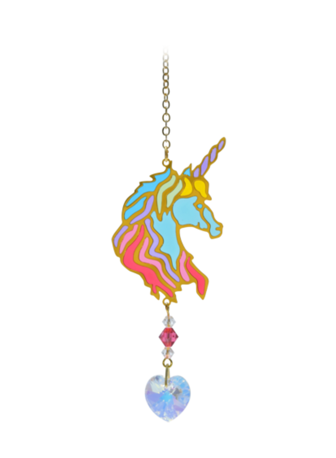 Cabeza de Unicornio, colgante de cristal Confetti 11