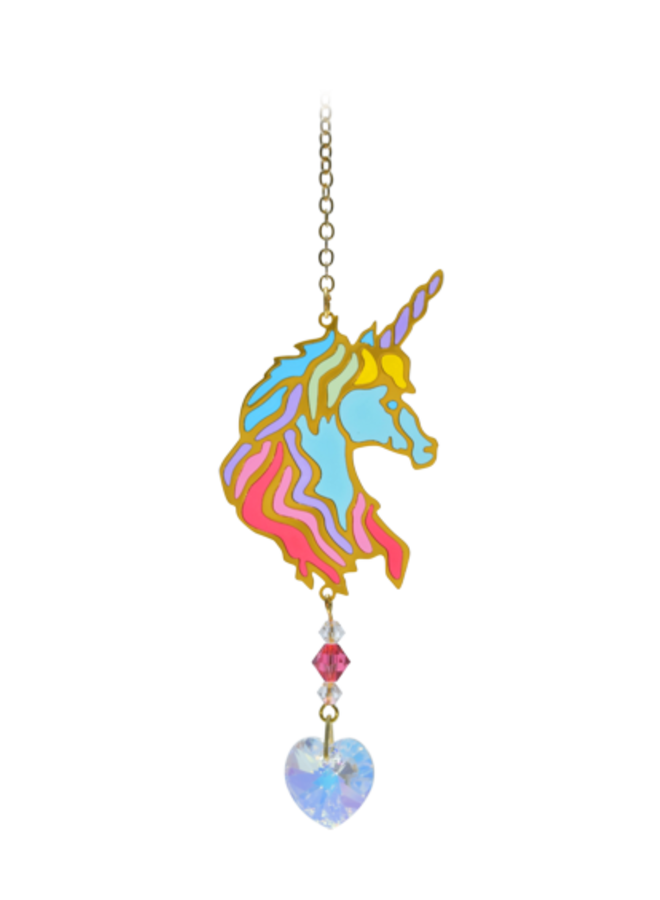 Unicorn Head, Confetti  crystal hanging 11