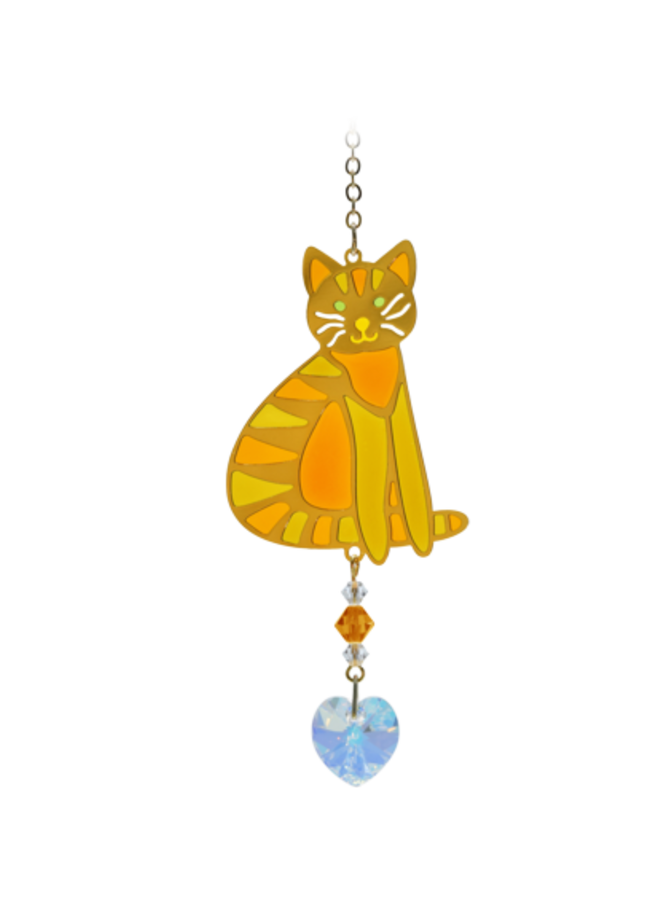 Sitting Cat, Marmalade crystal hanging 12
