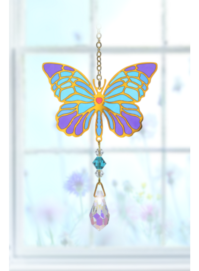 Butterfly Iris kristall hängande 10