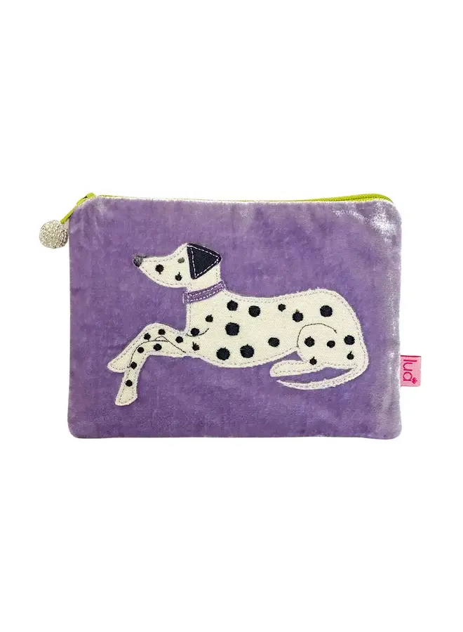 Dalmation Velvet Applique Purse Lavender 1021