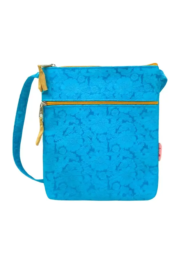 Silk Cross Body Purse Aqua Blue1001