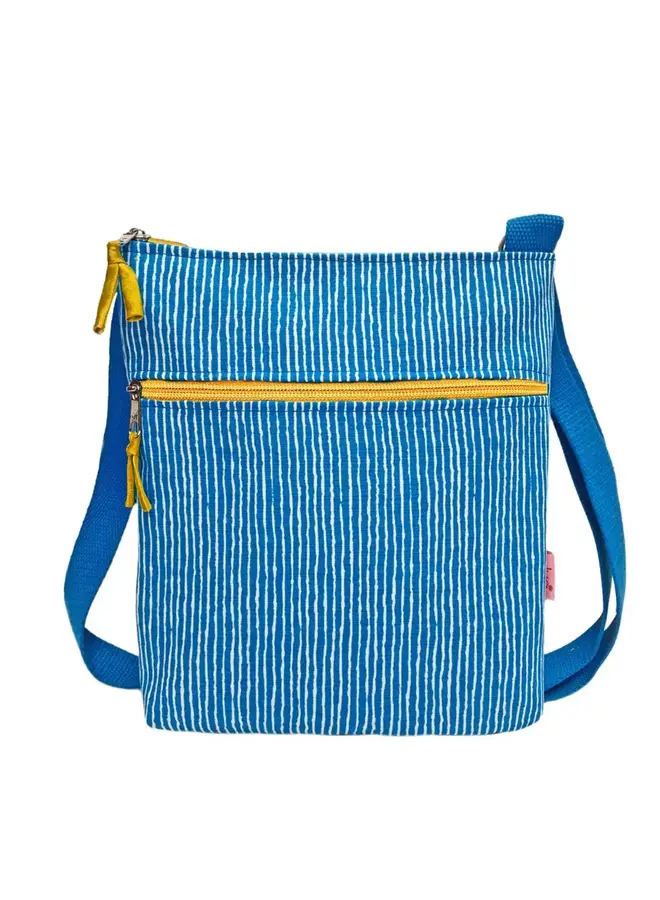 Bolso Messenger Diseño Rayas Petrol 1009