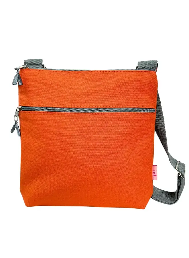 Оранжевая/серая сумка через плечо 1010