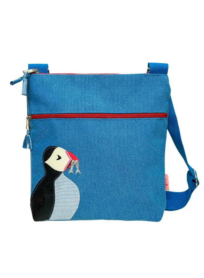 Bolso Messenger Con Apliques Puffin Aqua 1012