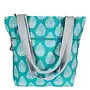 Sac fourre-tout aqua et feuille blanche 1017