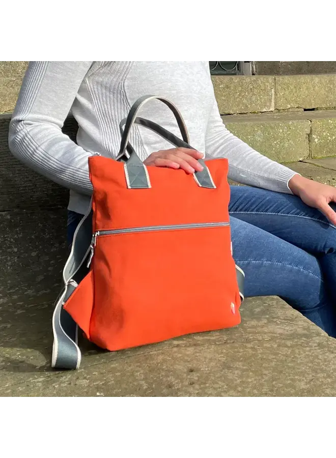 Orangefarbener Canvas-Rucksack 1014