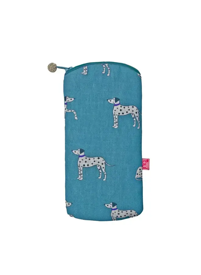 Dalmation Cotton  Glasses Purse Blue 1052