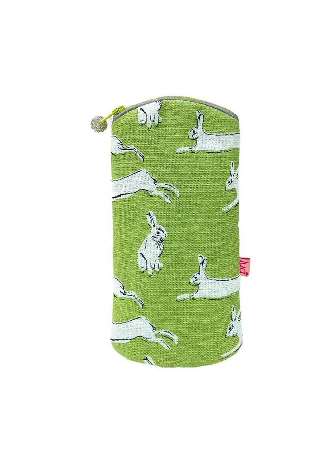 Hare Cotton  Glasses Purse Lime 1053