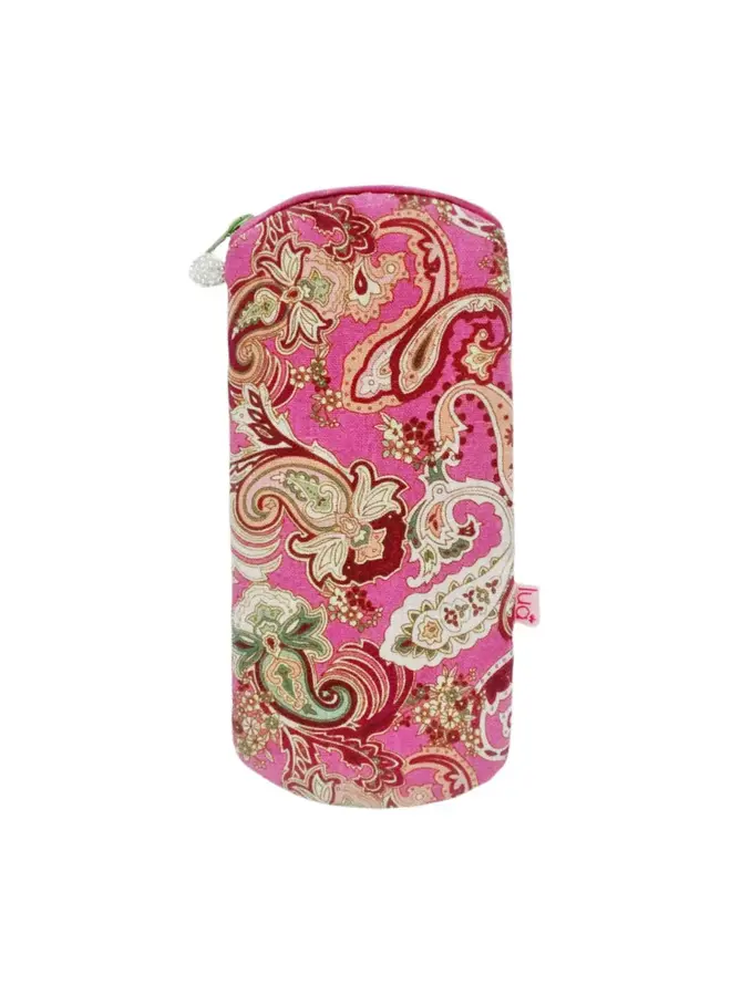 Paisley Cotton  Glasses Purse Pink 1055