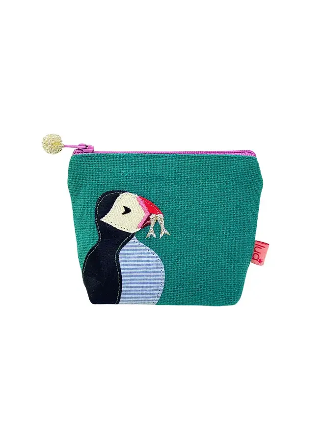 Puffin Applique Mini Purse Marine Green 1029