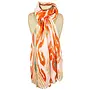 Pañuelo Estampado Ikat Naranja con Hilo Dorado 1058