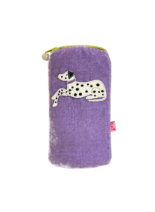 Dalmation Velvet Applique Glasögonplånbok Lavendel 1043