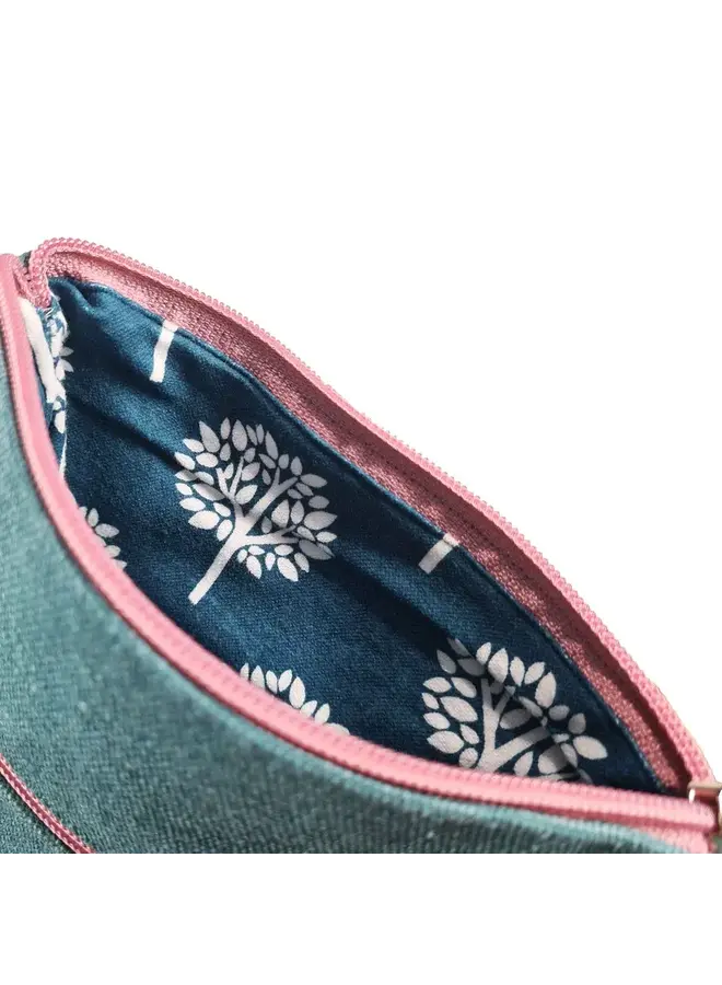 Cross Body Purse Teal / Pink  998