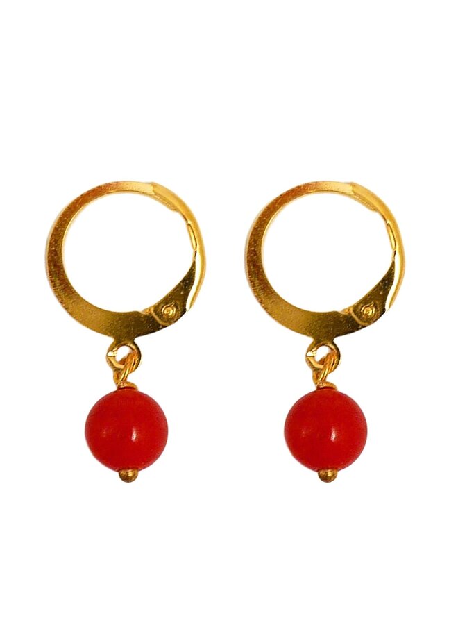 Red Jade  Earrings 174