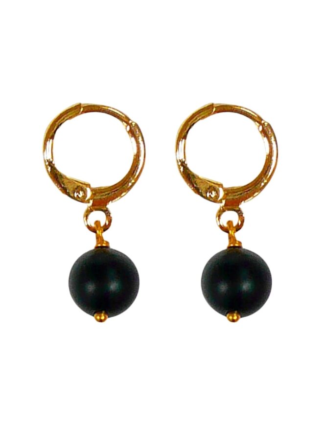 Boucles d'oreilles Agate noire 177