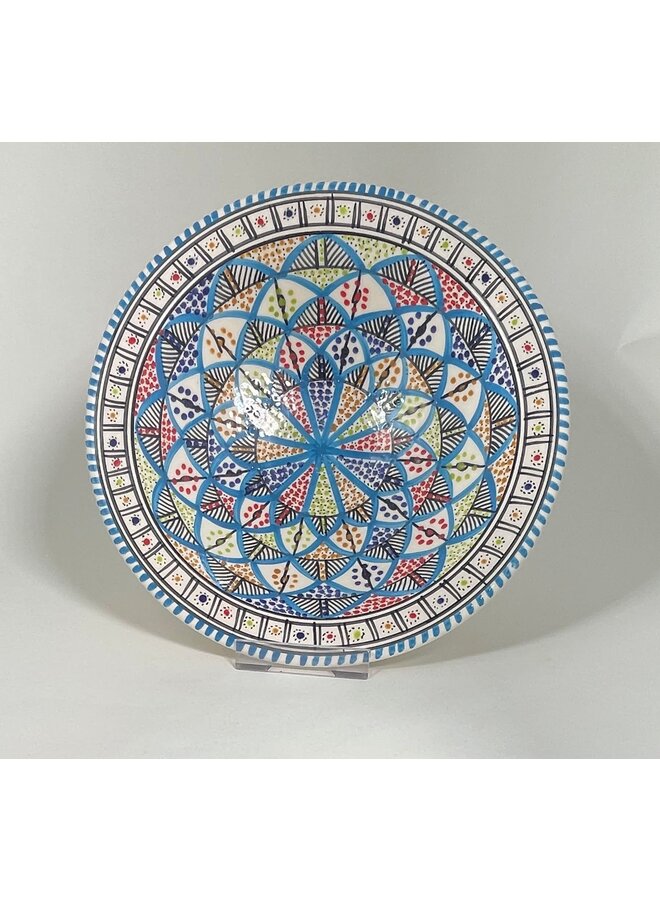 Rainbow  Deep  Plate  - Large - hand made 35