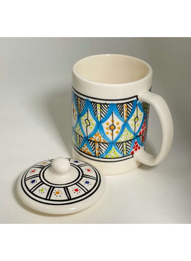 Rainbow Mug with Lid - hand made 31