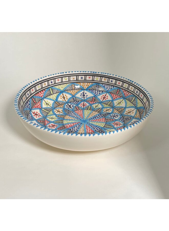 Rainbow Flat  Bowl - extra large - hand made 25