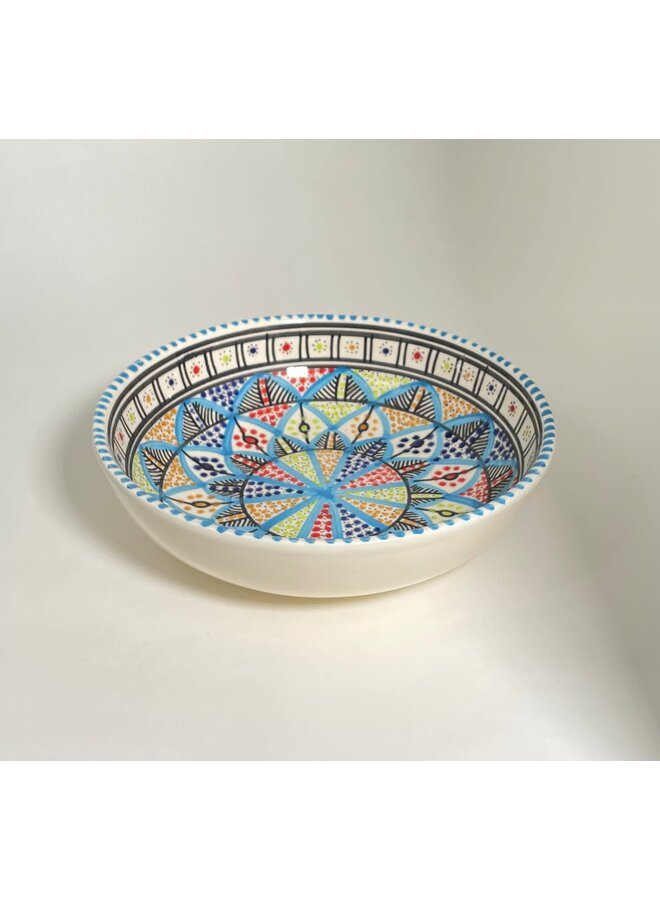 Rainbow bowl flat medium - hand made 23