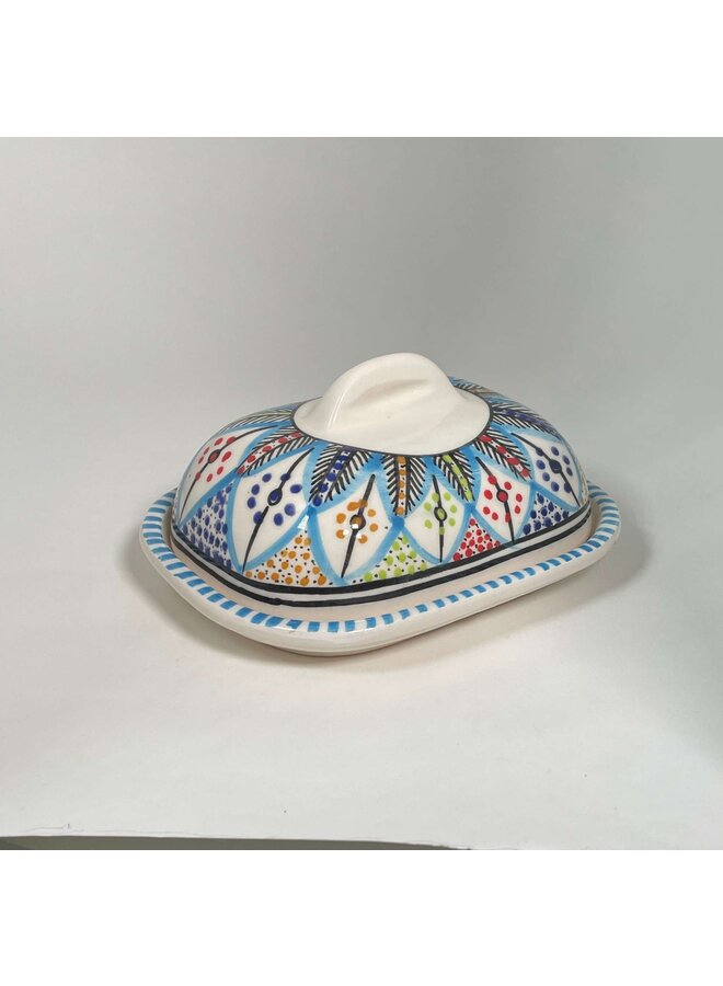 Rainbow Butter Dish with Lid- hand made 30