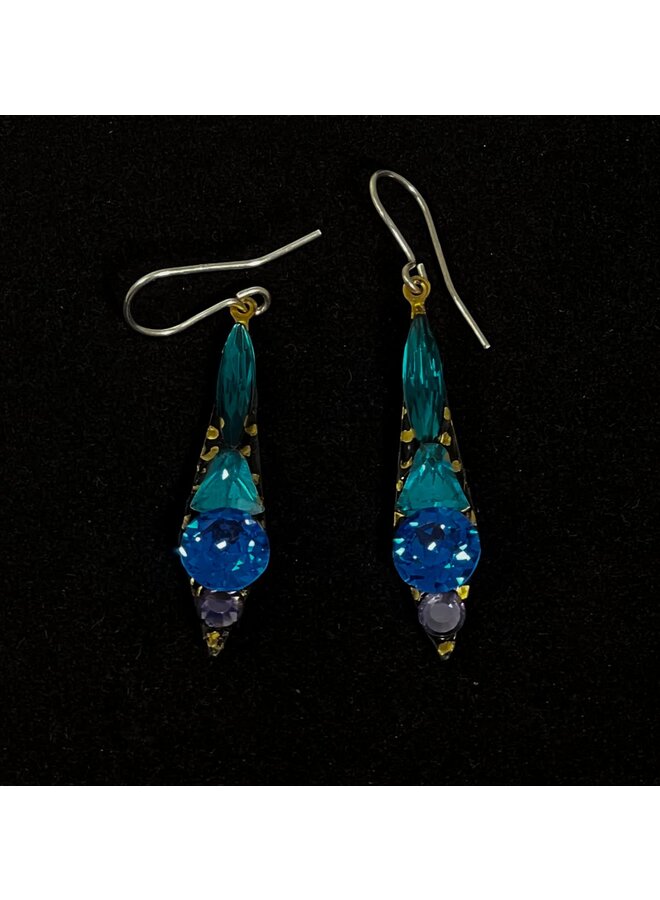 Blue Icicle Drop Earrings 496