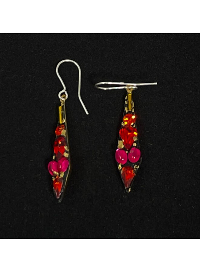 Red  Icicle Drop Earrings 498