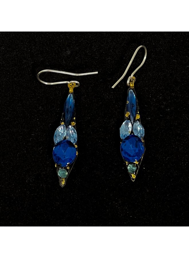 Boucles d'oreilles pendantes glaçon bleu 500