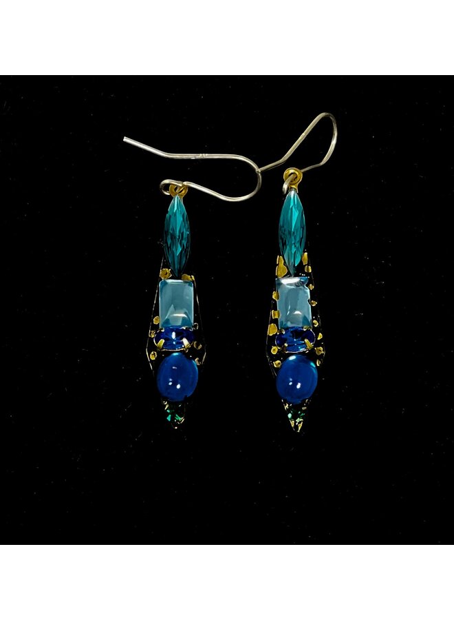 Boucles d'oreilles Icicle Drop bleus/blancs 501