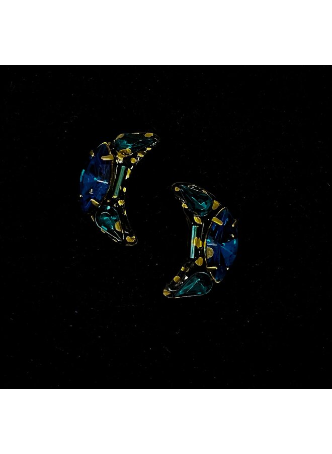 Серьги-гвоздики «Голубая луна» 509